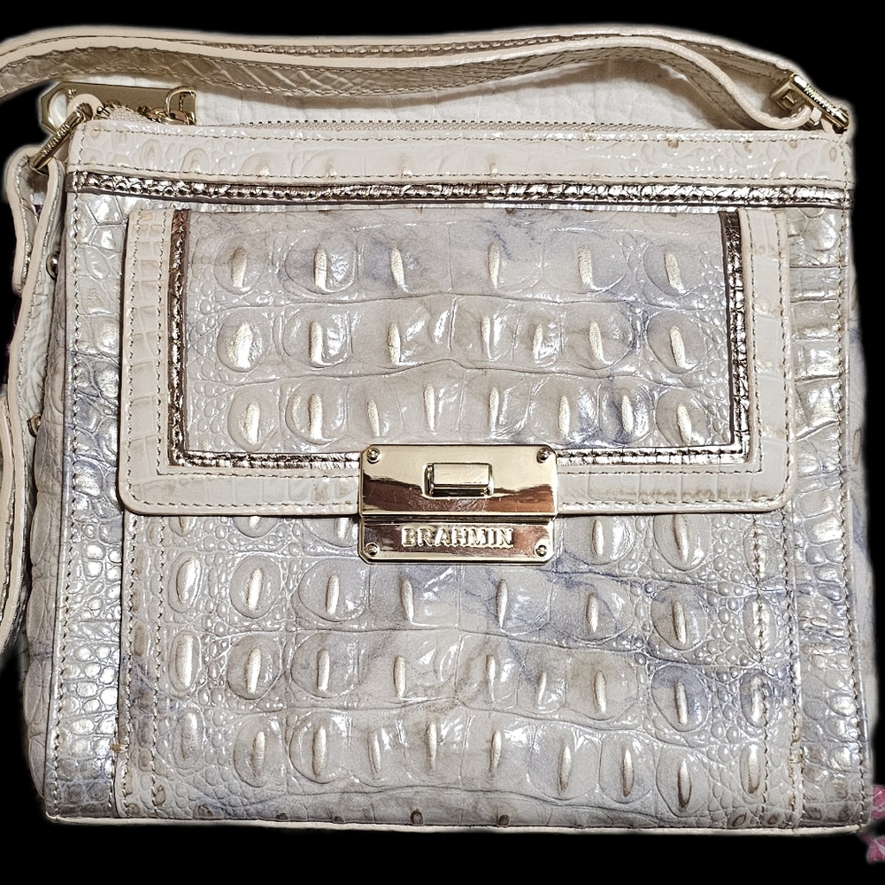 Brahim Mimosa Croc Embossed Leather Crossbody Bag